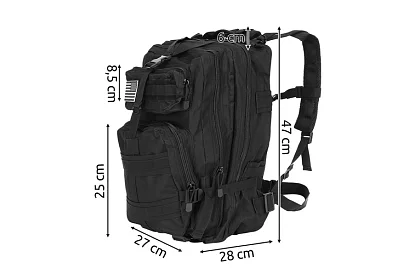 Taktický vojenský batoh XL TRIZAND černý – 35 l
