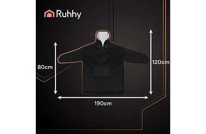 Oversize teplá mikina – černá