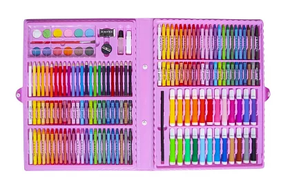 Výtvarná malířská sada v kufru – 168 dílků, růžová