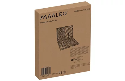 Výtvarná malířská sada v kufru – 168 dílků, růžová