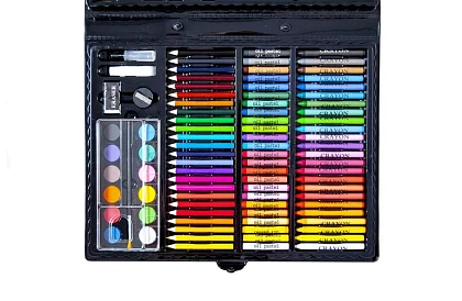 Výtvarná malířská sada v kufru – 168 dílků, černá