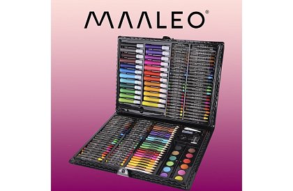 Výtvarná malířská sada v kufru – 168 dílků, černá