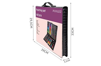 Výtvarná malířská sada v kufru – 168 dílků, černá