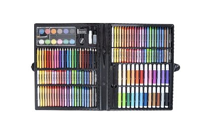Výtvarná malířská sada v kufru – 168 dílků, černá