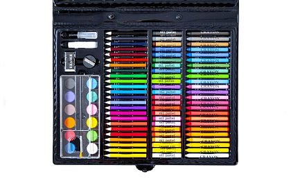 Výtvarná malířská sada v kufru – 168 dílků, černá