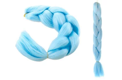 Syntetické ombre copánky na vlasy - modré