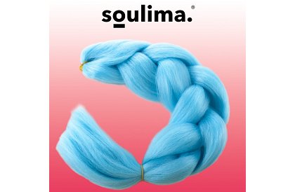 Syntetické ombre copánky na vlasy - modré