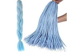 Syntetické ombre copánky na vlasy - modré