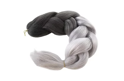 Syntetické ombre copánky na vlasy černošedé