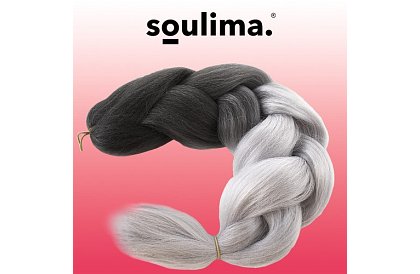 Syntetické ombre copánky na vlasy černošedé