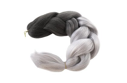 Syntetické ombre copánky na vlasy černošedé