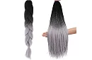 Syntetické ombre copánky na vlasy černošedé