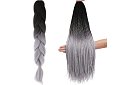 Syntetické ombre copánky na vlasy černošedé
