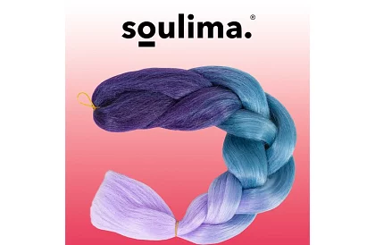 Syntetické ombre copánky na vlasy modro-fialové