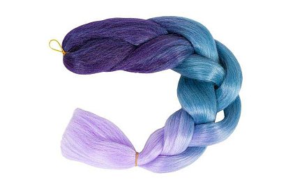 Syntetické ombre copánky na vlasy modro-fialové