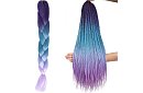 Syntetické ombre copánky na vlasy modro-fialové