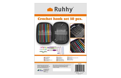 Háčkovací sada – 50 dílný kreativní set v pouzdře