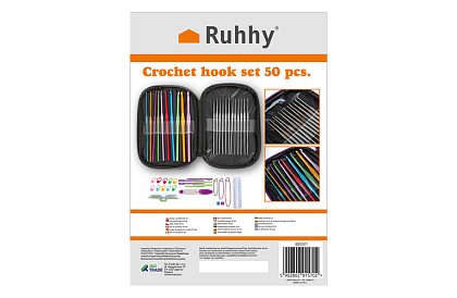 Háčkovací sada – 50 dílný kreativní set v pouzdře