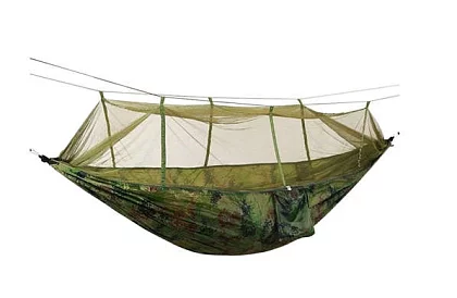 Turistická houpací síť Santiago Army 260x140 cm s moskytiérou