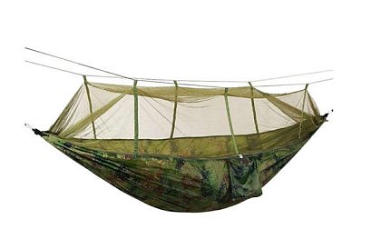 Turistická houpací síť Santiago Army 260x140 cm s moskytiérou