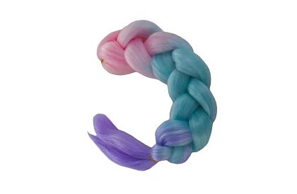 Syntetické ombré copánky růžovo-modro-fialové