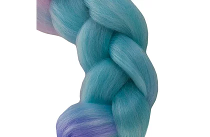 Syntetické ombré copánky růžovo-modro-fialové