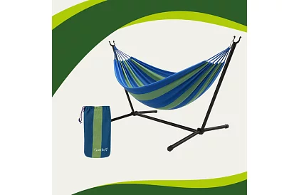 Zahradní houpací síť 200 × 150 cm s rámem