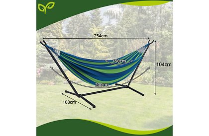 Zahradní houpací síť 200 × 150 cm s rámem