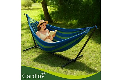 Zahradní houpací síť 200 × 150 cm s rámem