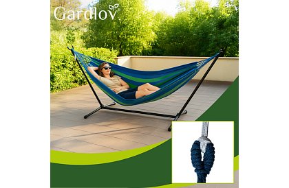 Zahradní houpací síť 200 × 150 cm s rámem