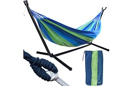 Zahradní houpací síť 200 × 150 cm s rámem