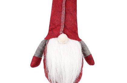 Sedící skřítek – červený elf 50 cm