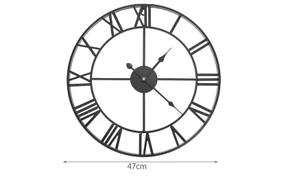 Retro nástěnné hodiny - černé