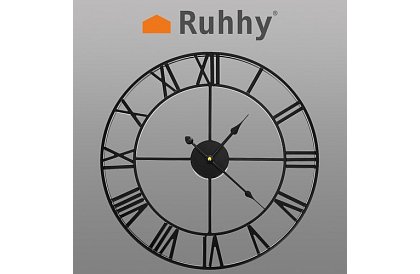 Retro nástěnné hodiny - černé