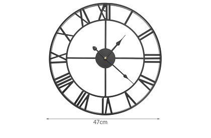 Retro nástěnné hodiny - černé