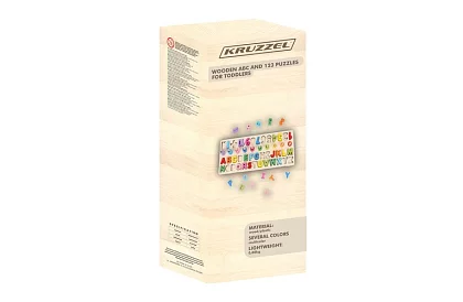Dřevěné puzzle s abecedou a čísly