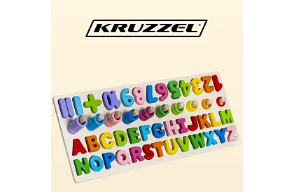 Dřevěné puzzle s abecedou a čísly