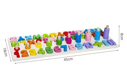 Dřevěné puzzle s abecedou a čísly