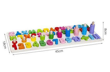 Dřevěné puzzle s abecedou a čísly