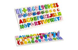 Dřevěné puzzle s abecedou a čísly