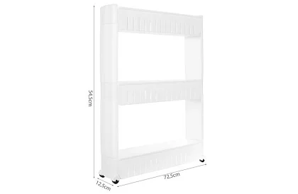 Mobilní kuchyňská - koupelnová skříňka na kolečkách - bílá