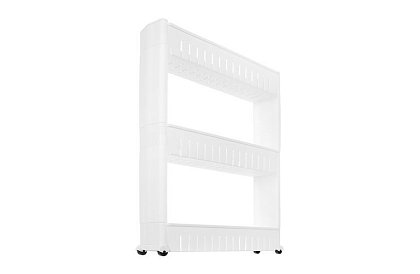 Mobilní kuchyňská - koupelnová skříňka na kolečkách - bílá