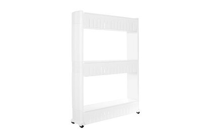 Mobilní kuchyňská - koupelnová skříňka na kolečkách - bílá