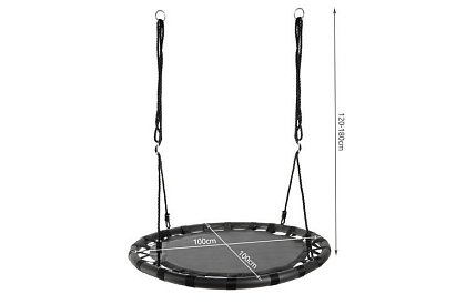 Houpačka - čapí hnízdo černá - 100 cm / 150 kg