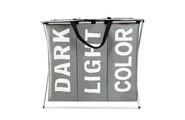 Koš na prádlo – 3 přihrádky na skládacím rámu