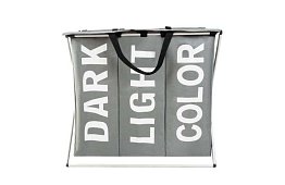 Koš na prádlo – 3 přihrádky na skládacím rámu