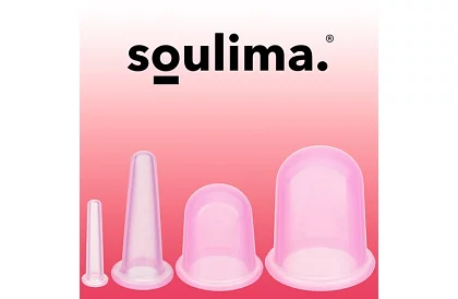 Sada masážních pomůcek – 4 silikonové baňky + masér + taška