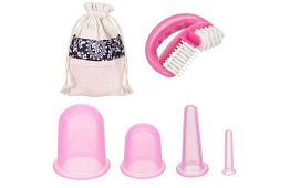 Sada masážních pomůcek – 4 silikonové baňky + masér + taška