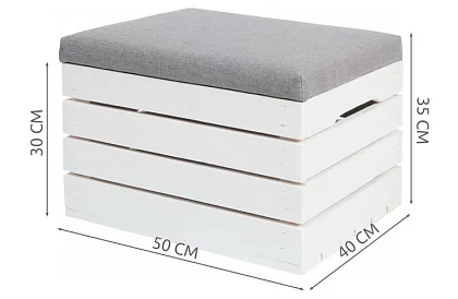 Dřevěný taburet – puf truhla s úložným prostorem