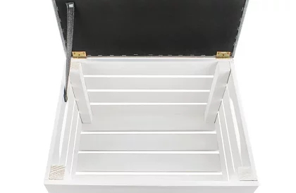 Dřevěný taburet – puf truhla s úložným prostorem